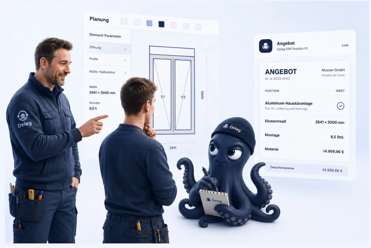 Deleg füllt ein Angebot aus den Planungsdaten